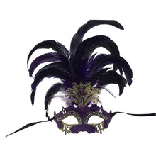 Load image into Gallery viewer, Venetian Cutout w/ Foil and Feathers
