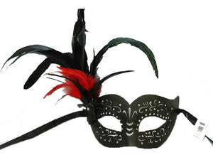 Mask Leather w/ Side Feathers