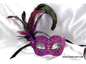 Mask Leather w/ Side Feathers