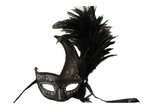 Venetian Pleather Swan w/ Feather and Gems