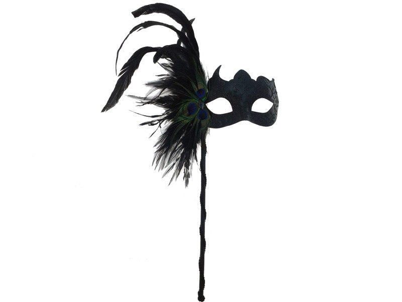 Mask Venetian w/ Stick Peacock