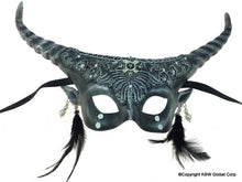 Load image into Gallery viewer, Venetian Lace Horned Mask
