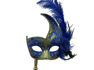 Masquerade Swan Motif with Feathers and Attached Stick