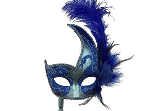 Masquerade Swan Motif with Feathers and Attached Stick