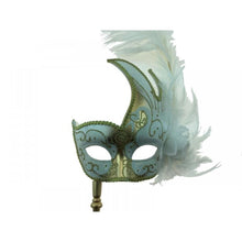 Load image into Gallery viewer, Masquerade Swan Motif with Feathers and Attached Stick

