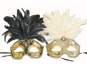 Mask Venetian Crackle Black or White