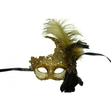 Load image into Gallery viewer, Masquerade Crescent Lace w/ Feathers
