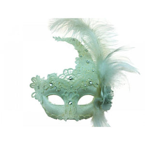 Mask Lace w/ Feathers on Side