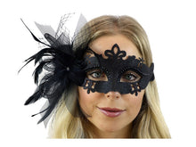 Load image into Gallery viewer, Mask Lace w/Jewels Coque DLX BK
