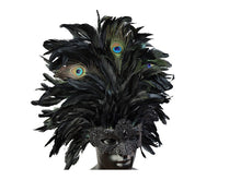 Load image into Gallery viewer, Venetian Mask with Coque &amp; Peacock Feathers
