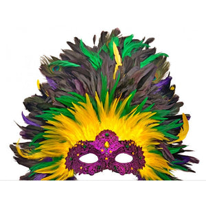 Venetian Mask with Coque & Peacock Feathers