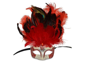 Mask w/ Feathers In 3 Colors
