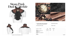Load image into Gallery viewer, Steampunk Lace Jabot Necktie Brown
