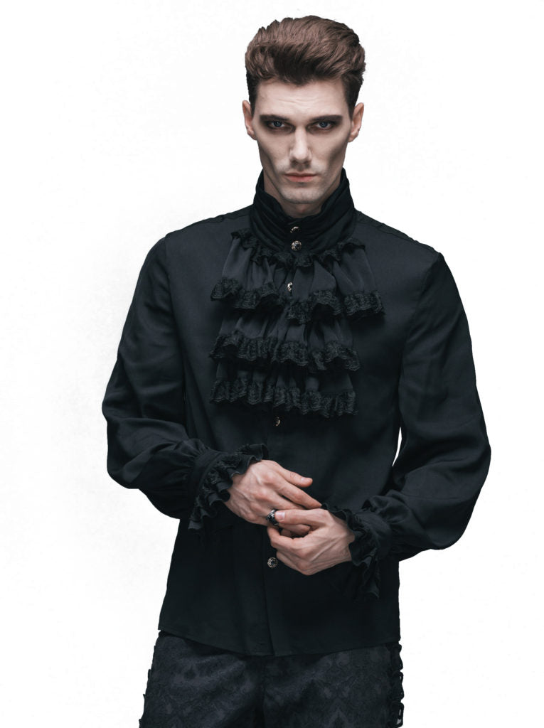 Men's Black Gothic/Poet Shirt