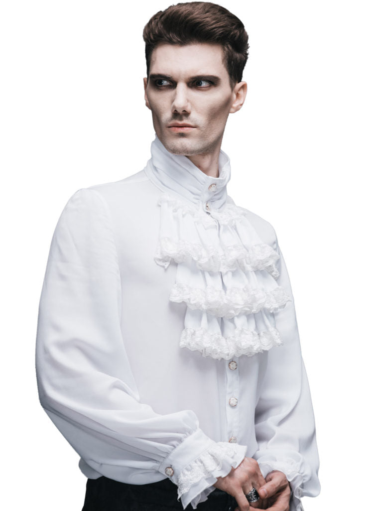 Men's White Gothic/Poet Shirt