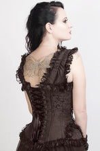 Load image into Gallery viewer, Overbust Brown Lace Victorian Corset
