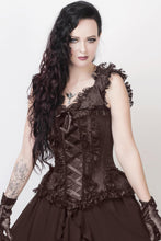 Load image into Gallery viewer, Overbust Brown Lace Victorian Corset
