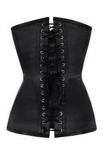 Load image into Gallery viewer, Black Satin Overbust Corset
