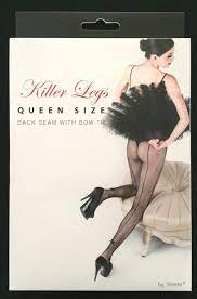 Fishnets Black w/Backseam & Bow Tie Plus