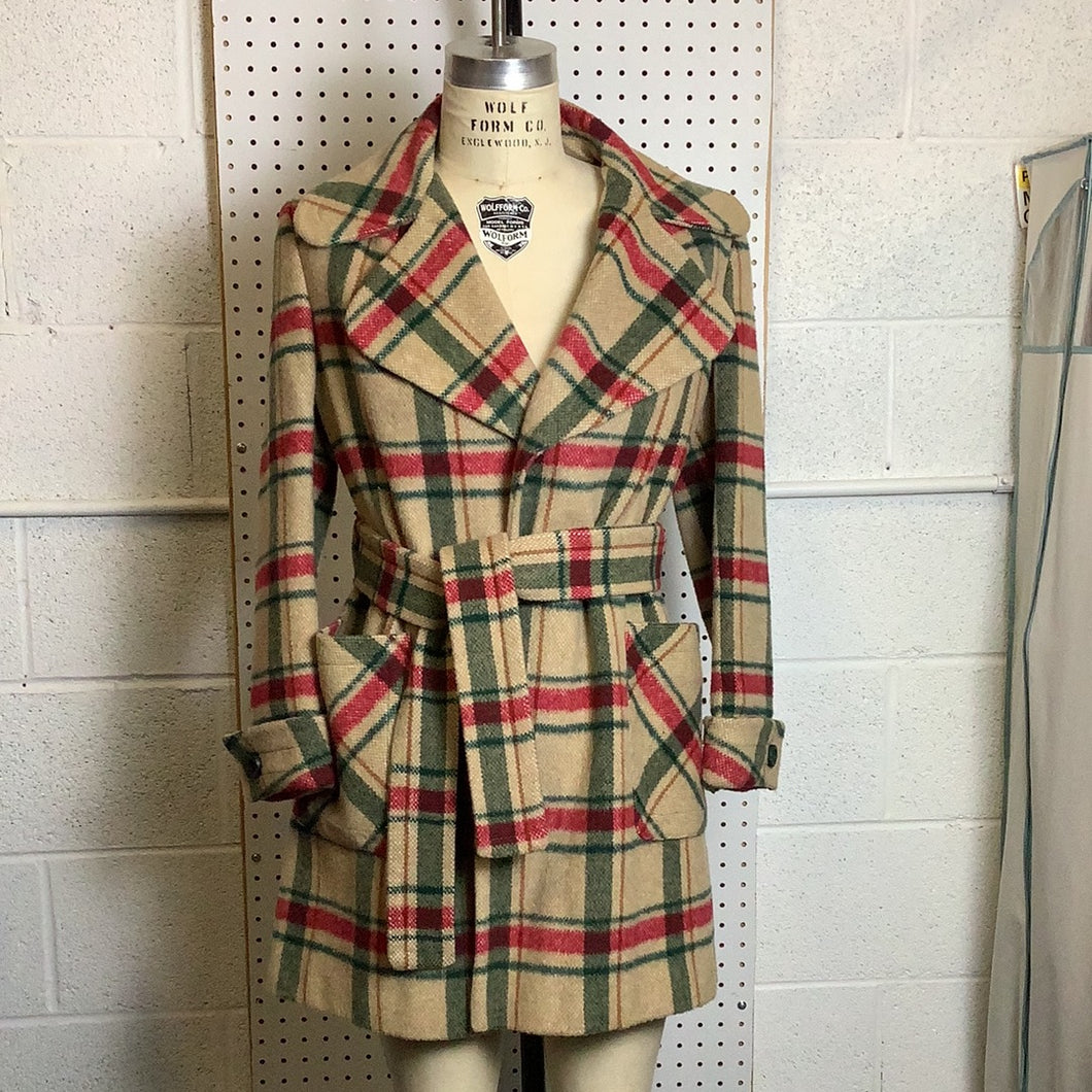 Isaacson’s Atlanta 70s Plaid Wool Womens Trench