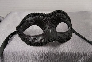 Venetian Petite Mask Black with Glitter Design