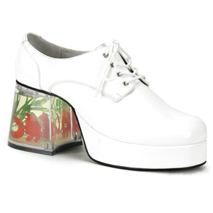 White Platform Shoe With Floating Fish in Heel