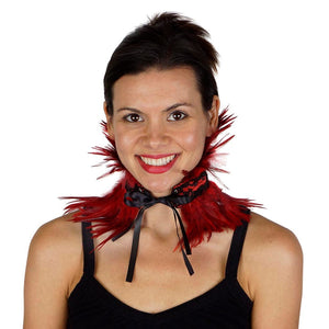 Feather Choker in Black or Red