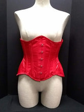Load image into Gallery viewer, Underbust Red Satin Curvy Waist Trainer
