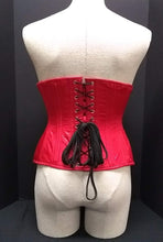 Load image into Gallery viewer, Underbust Red Satin Curvy Waist Trainer
